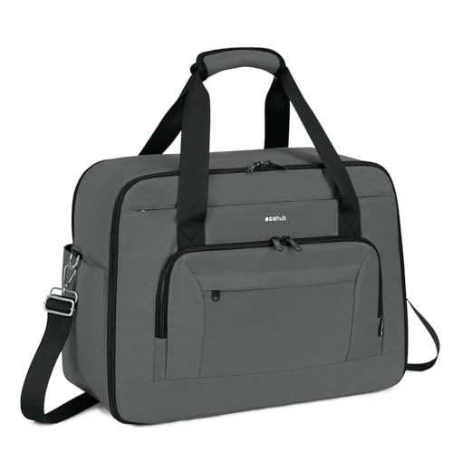 ECOHUB 30L Cabin Bag 45x36x20 Easyjet Travel Bag Hand Luggage UnderSeat Recycled PET Eco Friendly Holdall Flight Bag Waterproof Weekend Carry on Bag Duffel Bag (Grey)