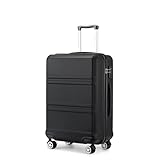 Kono Fashion Hand Luggage Lightweight ABS Hard Shell Trolley Travel Suitcase with 4 Wheels Cabin Carry-on Suitcases (20', Black)