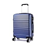 Kono 20 inch Cabin Suitcase Lightweight ABS Carry-on Hand Luggage 4 Spinner Wheels Trolley Case 55x40x22 cm(Navy)