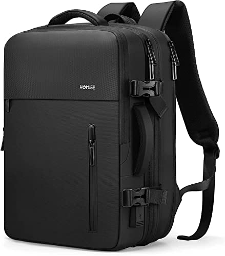 HOMIEE Carry on Travel Backpack Cabin Size, Expandable 30 40L Flight Approved Cabin Bag Hand Luggage Suitcase Backpacks Fit 15.6 Inch Laptop, Anti Theft Casual Daypack Water Resistant Hiking Rucksacks