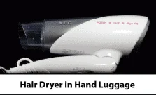 Hairdryer in Hand Luggage