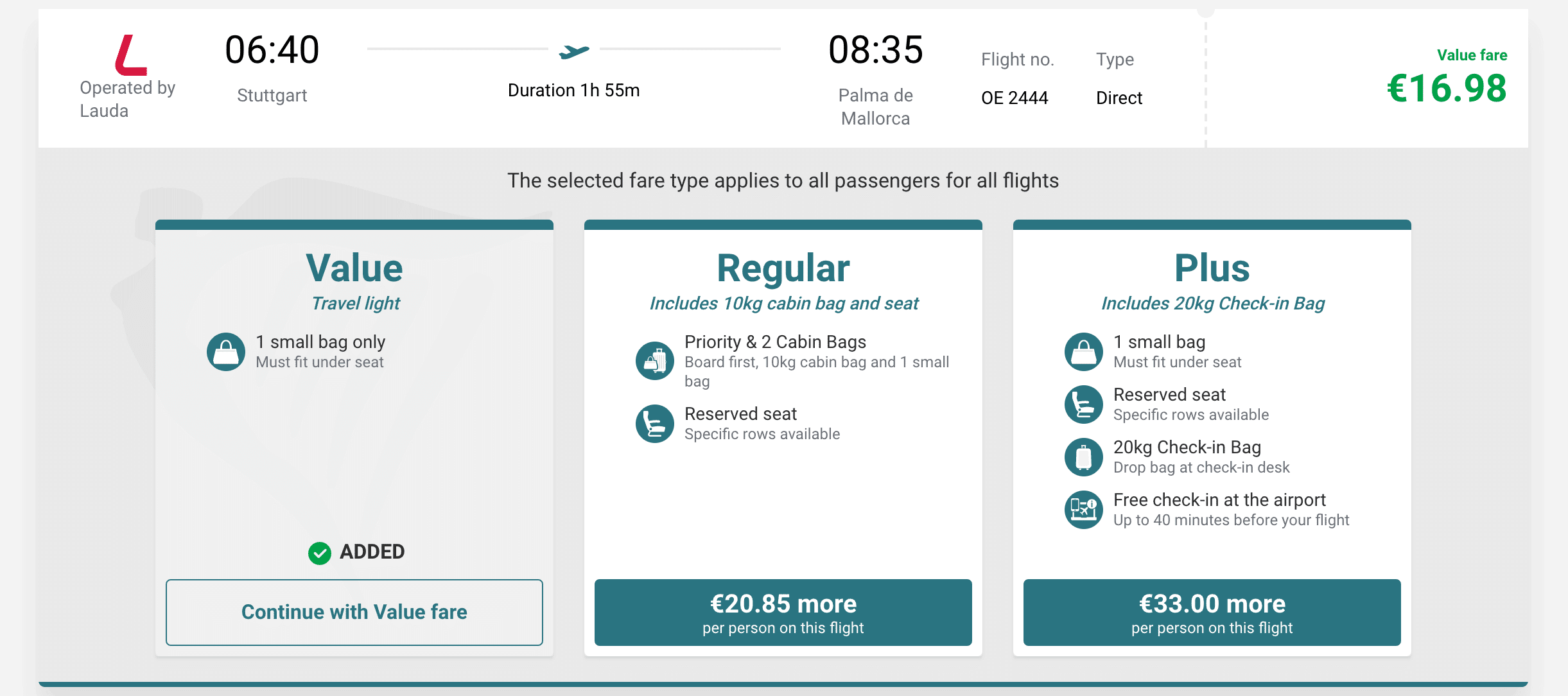 laudamotion checked baggage