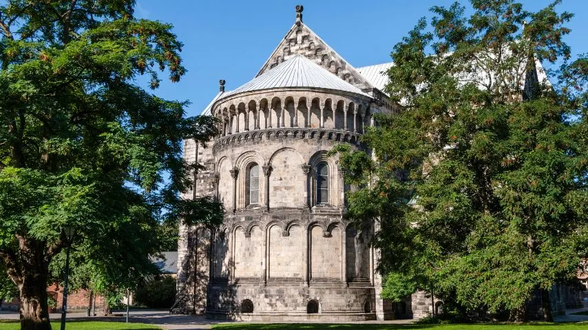 The Lund cathedral in Lund, Sweden is a centuries-old Romanesque structure in the area that you should visit