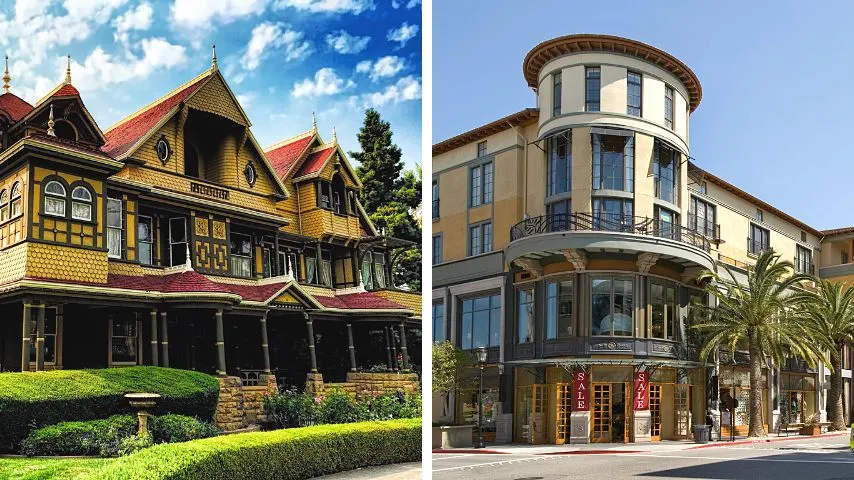 The Winchester Mystery House and Santana Row are 2 must-visit places in San Jose