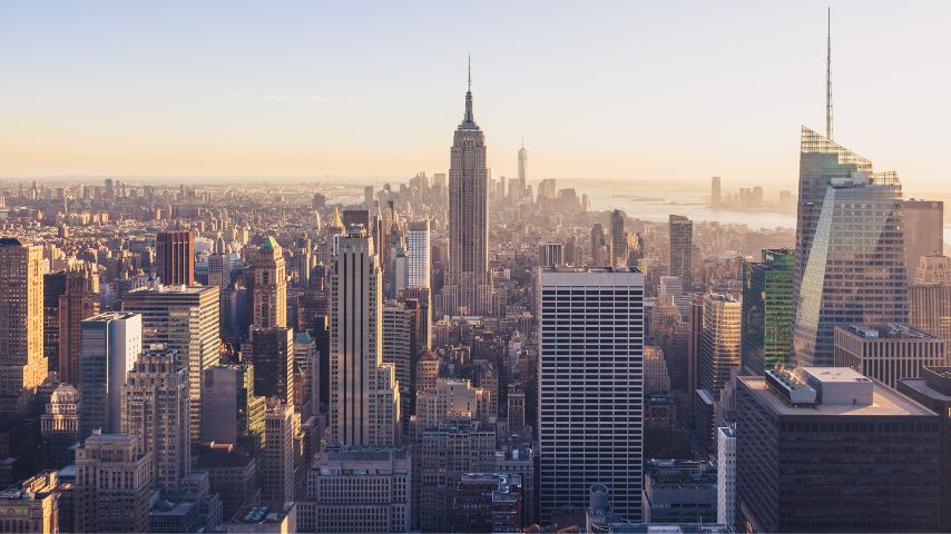 New York City is known for constant activity and its towering skyscrapers. It's also the world's financial capital.