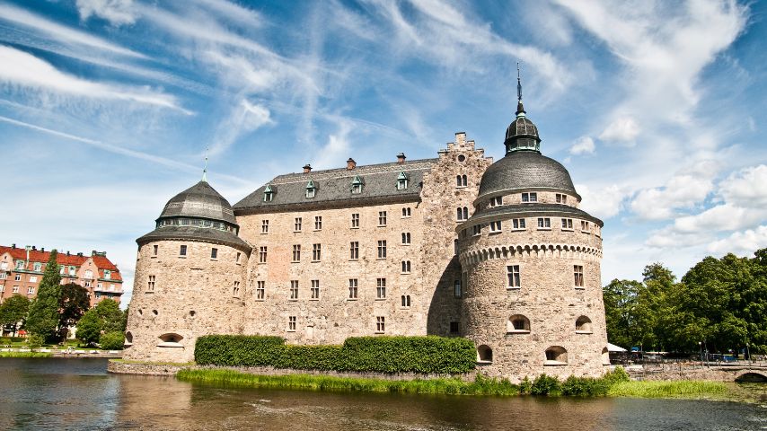 Orebro Castle is a medieval castle that used to be a prison and a fortress.