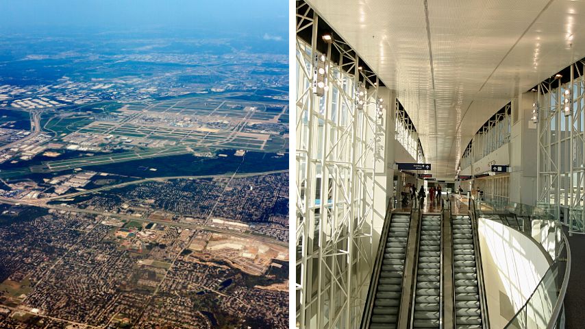 The Dallas-Fort Worth airport is the main airport that serves the cities of Dallas and Fort Worth.