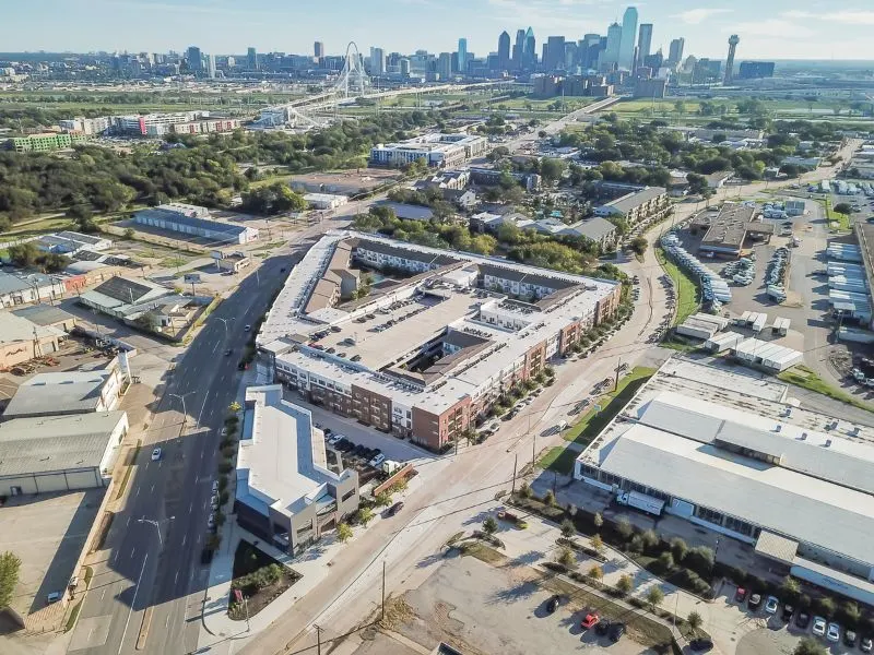 You can see Downtown Dallas' skyline from Trinity Groves.