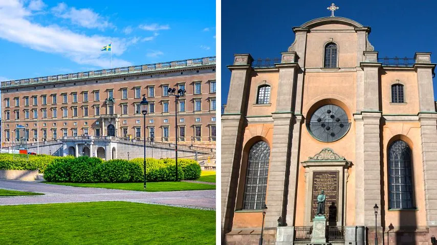 The Royal Palace of Sweden and Storkyrkan are two of the iconic structures you can find in Gamla Stan in Stockholm.