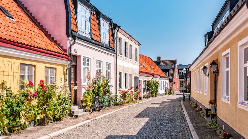 Ystad is a small, charming medieval city known for its cobbled streets and colorful, Danish-influenced half-timbered houses.