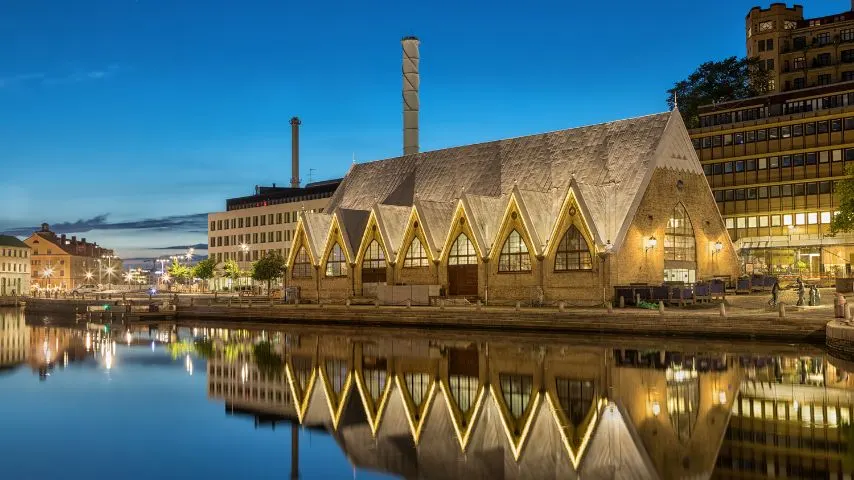 Fish Church or Feskekörka is an indoor fish market that is housed in a neo-gothic structure looking like a steeple of a church.