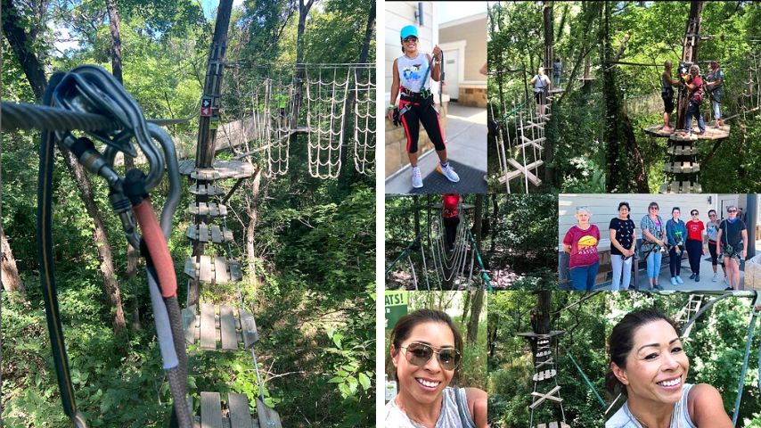 Go Ape is an outdoor adventure company that features treetop courses and experiences inside Oak Park Point Nature Preserve  in Plano, Dallas.